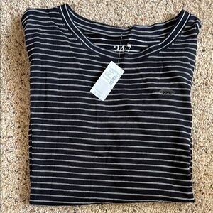 Maurices Black and White Striped Tee XXL